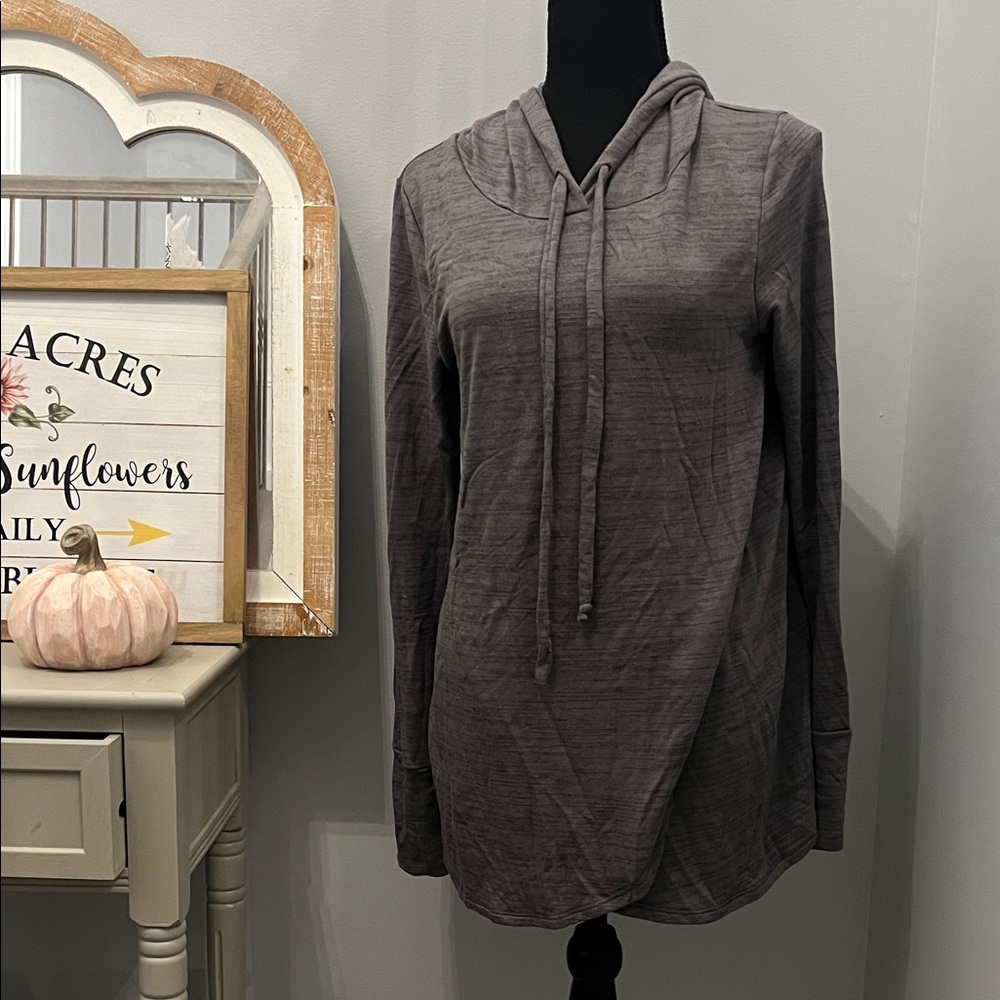 Ink Love and Peace Gray Hooded Top Stitch Fix